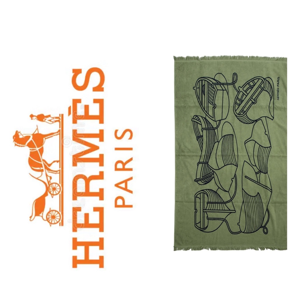 Hermes Olive Green Bath Beach Towel